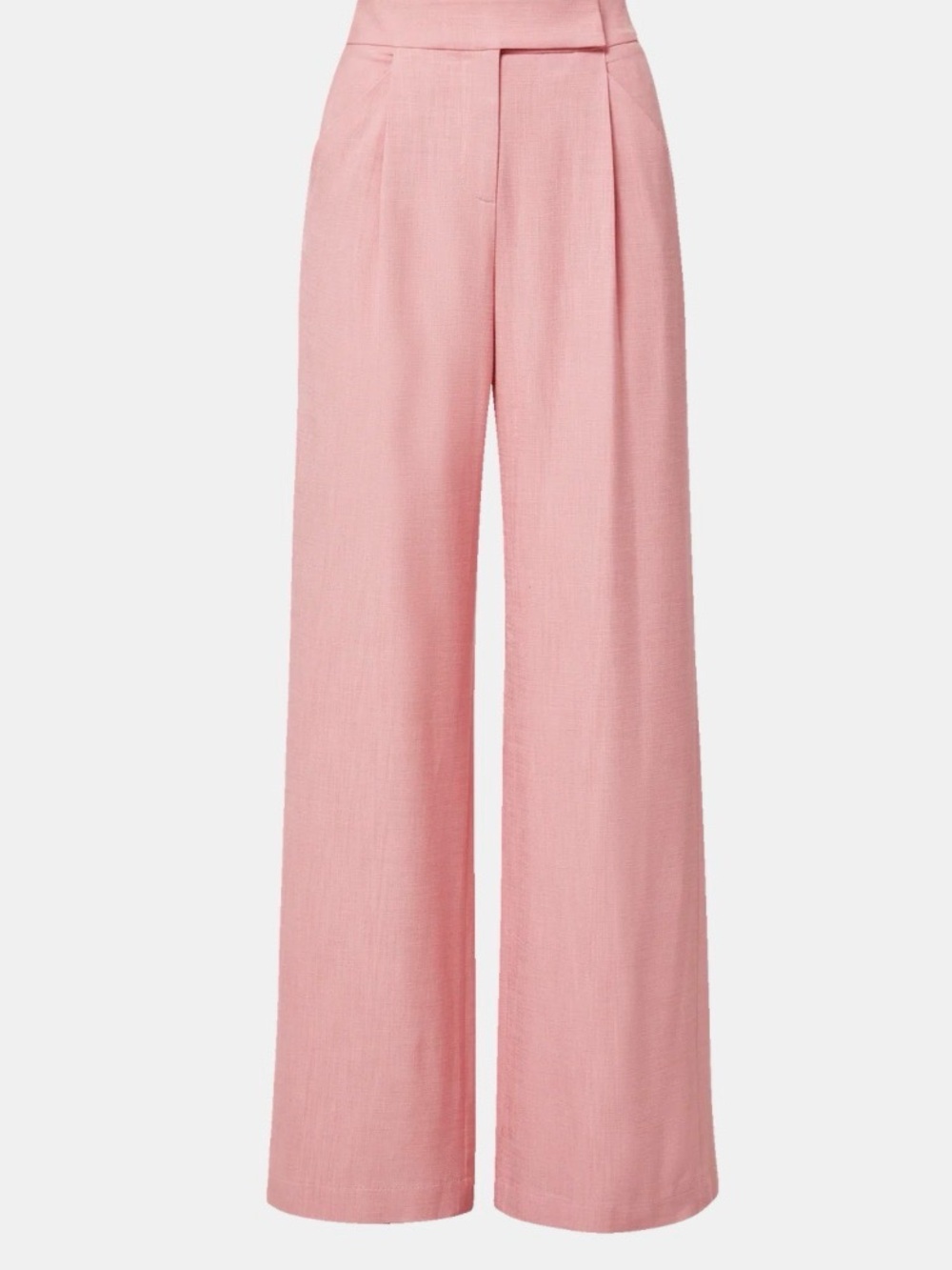 Veronica Beard Marbeau Wide-Leg Pant Pink High-Rise Trouser